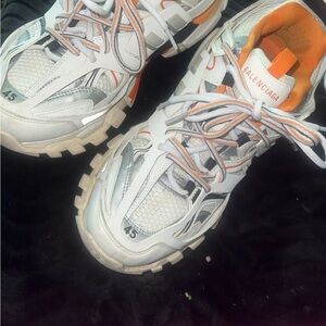 Balenciaga Gray and Orange Athletic Shoes
